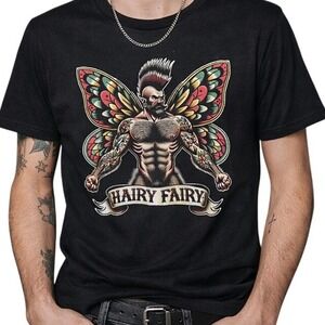 Hairy Fairy Punk‎ Tattoo Graphic Tshirt XL Indie Brand Fairy Statement Original